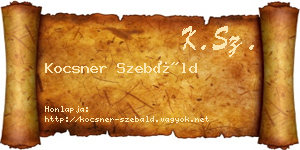Kocsner Szebáld névjegykártya